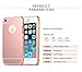 For Apple iPhone 5 5s SE Case, FLOVEME [Slim Fit] [Metal Aluminum Bumper] Premium Ultra Thin Luxury Make Up Mirror with Electroplate Frame No Slip Hard Back Holder Cover - Rose Gold