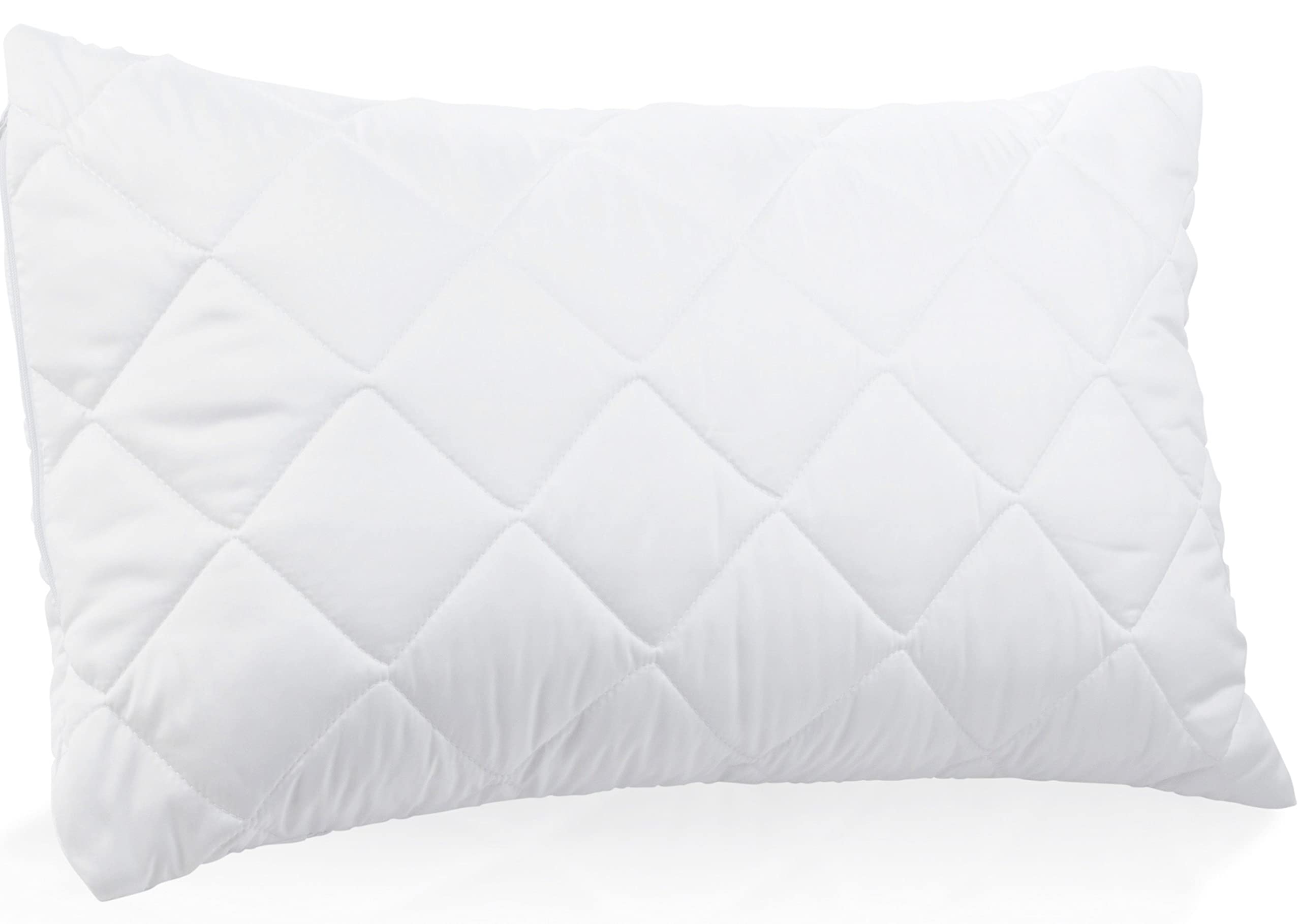 The House Of Emily Pillow Protectors 4 Pack Quilted Zipped Hypo Allergenic Soft Smooth Touch 50x75cm White