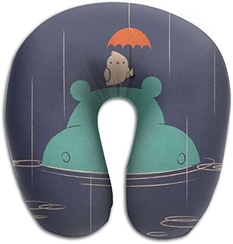 Animal Hippo Bird Comfortable Washable Cover Soft Neck Pillow For Travel Memory Foam U Shaped Pillow For Man Traveler Pillow 100% Polyester Travel Pillow Airplane