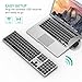 Wireless Keyboard — Jelly Comb 2.4G Wireless Keyboard K057 Full Size Keyboard with Number Pad for Windows Computers PC Laptop Desktop-(Black and Silver)
