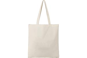 KisSealed 15 Pack Blank Canvas Tote Bag, Natural Color Canvas Reusable Bag with Handle,Foldable Grocery Shopping Bag for DIY,