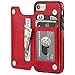ONETOP for iPhone SE(2022) iPhone SE(2020) iPhone 7/8 Wallet Case with Card Holder, Premium PU Leather Kickstand Card Slots, Double Magnetic Clasp and Durable Shockproof Cover 4.7 Inch(Red)