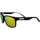 Epoch Eyewear Delta Golf Sport Sunglasses Black Frame Yellow Mirror Polarized Lenses
