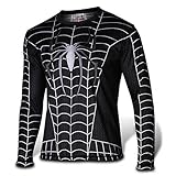 G-Like Men's Black Spider Man Long T-shirt (X-Large)