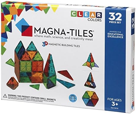 Original - 1 Pack - Magna-Tiles Clear Colors 32-pc Set