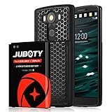 JUBOTY LG V10 Extended Battery,6800mAh LG V10 Battery and Black Back Cover and TPU Case for LG V10 H901 H900 VS990 H960A LS992/LG BL-45B1F Battery (24 Month Warranty)