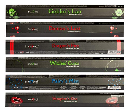 Stamford London 37342 Mythical Variety Set Incense Sticks - 6 Packs x 15 Sticks