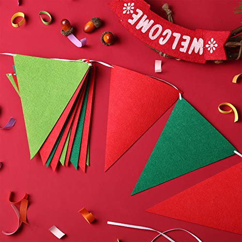 image for Boao 5 Pieces Christmas Pennant Banner Triangle Bunting Flag Banners R