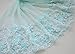 25 inches Width IRIZ Rose Clusters Floral Embroidery Lace Fabric by The Yard (Blue)
