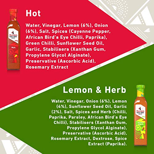 Nando's PERiPERi Zesty Hot Variety Pack Lemon & Herb Sauce and Our