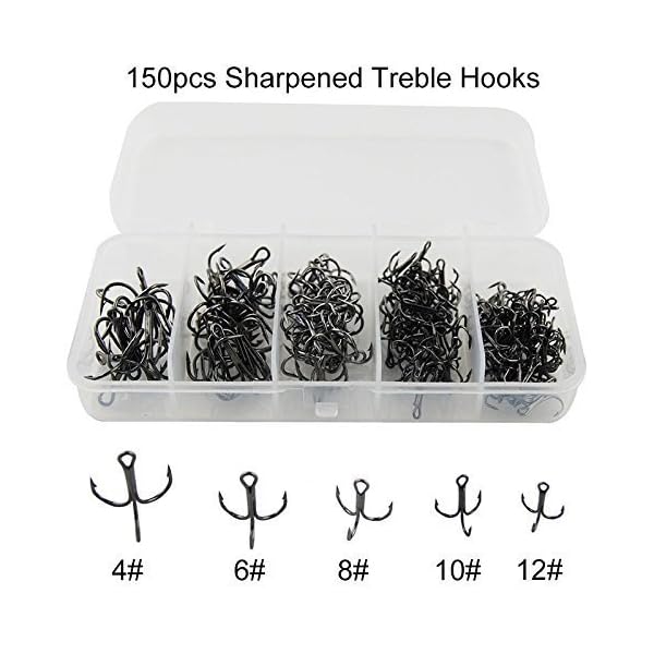 Easy-Catch-150packbox-3551-Size-4-6-8-10-12-Round-Bend-Classic-Extra-Sharp-Fishing-Treble-Hooks-Fishing-Hooks-Set-for-Saltwater-Fishing