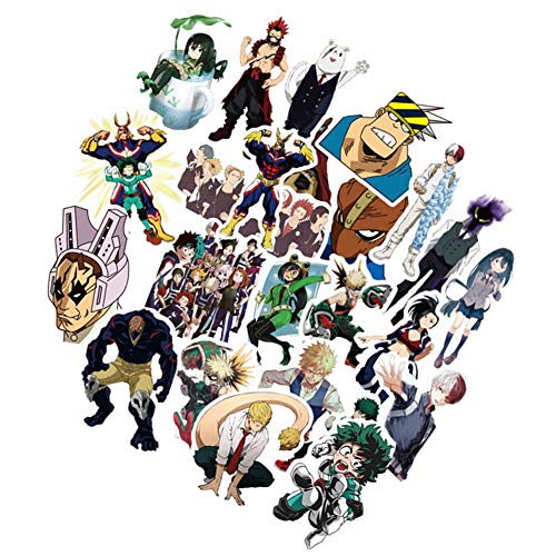 My Hero Academia Anime Cartoon Laptop Stickers Waterproof Skateboard Pad MacBook Car Snowboard Bicycle Luggage Decal 50pcs (My Hero Academia)
