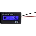 12V 24V 36V 48V Battery Meter, Battery Capacity Voltage Indicator, Lead-Acid&Lithium ion Battery Charge Discharge Monitor, for Motorcycle Car Truck Vehicle Marine Boat Golf Cart Club Car - Blue