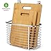 HOMEVER Cutting Board for Kitchen, Bamboo Cutting Boards Set with Large, Medium, Small Sizes Plus Hanging Basket for Organizer