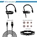 Wireless Headphones with Black Running Belt ,MAYBO SPORTS Sweatproof V4.1 Workout earbuds with Mic and Noise Cancelling-Black