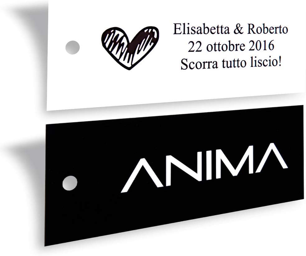 Wunderlabel Personalized Custom Customize Rectangular Hang Tag Label for Crafting Gifting Packaging Fabric Material Paper Ribbon Ribbons Art Fashion Beautiful Classic Tags, 50 Labels