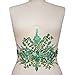Gorgeous Pure Handmade Beaded Bling Bright Crystal Patches Sew on AB Rhinestones Waist decoration Applique with Stones Sequins Beads DIY Craft Belt for Wedding Dress Decor Decorations (green)