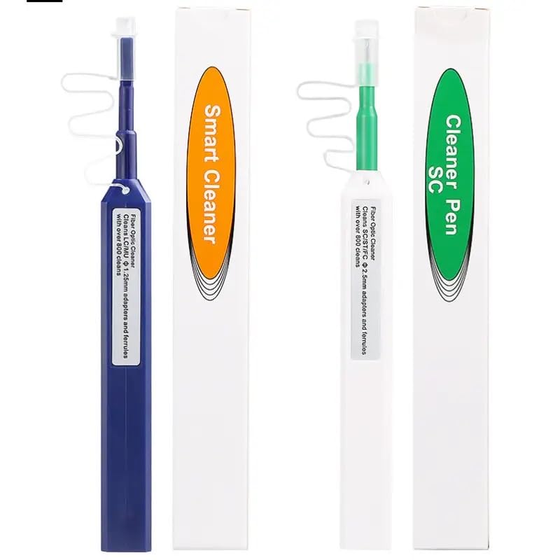 Guakiili 2 Pieces Fiber Optic Cleaner Optical Cleaning Pen 2.5mm for SC/FC/ST, LC/MU 1.25mm One Click Cleaning Fiber Cleaning Tools, Optical Intelligent Cleaning Tool