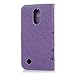 LG K20 Plus Case, LG K20 V Case, LG K10 2017 Case, YOKIRIN Wrist Strap Flip Kickstand PU Leather Wallet Cover Embossed Floral Butterfly with ID&Credit Card Holder 3D Elephant Dust Plug, Purple