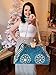 COOFIT Women's Denim Blue Knitted Top Handle Handbags with Shiny Rhinestone