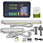 DITRON 2Axis DRO Ecnomical Digital Readout Display Multi-Function, 5um Linear Scales 16''x40'' Glass Optical Encoder Sensor OEM for Lathe Milling Bridgeport Knee Mill (420mmx1020mm/16''x40'')