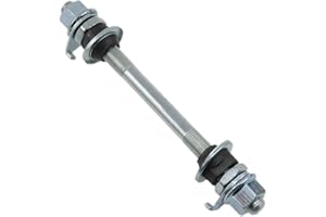 Meuey Lyot Bike Axle 145mm Bicycle Multiple Speed Front Hub Axle 3/8 Inch Silver 26 tpi Hub Cone Lock Nut Washer Kit 1PCS
