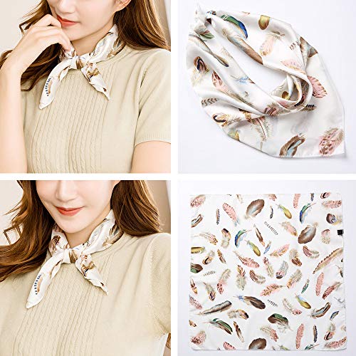 image for YMHPRIDE 6 Pcs Fashion Silk Satin Scarf for Women Square Neck Head Sca