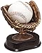 Baseball Glove Ball Holder Trophy, Bronze - 5 Inch Tall | Game Ball Holder Award - Engraved Plate on Request - Decade Awards