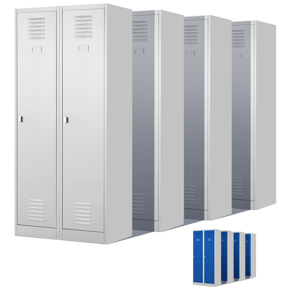 Lot de 4 Armoire en acier métal Armoire vestiaire Double armoire SPINT