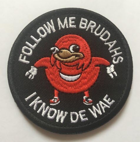 Ugandan Knuckles Patch Follow me I Know De Wae Black Meme Velcro Patch(HK)