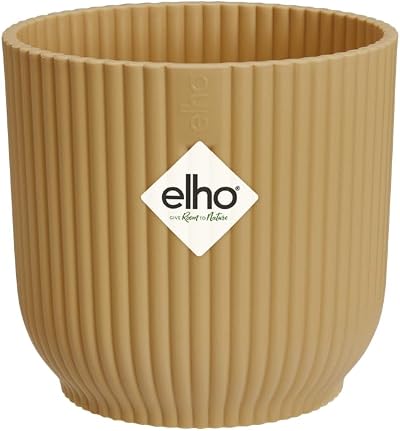 elho Vibes Fold Round Mini Plant Pot 11.1 cm Yellow Recycled Plastic