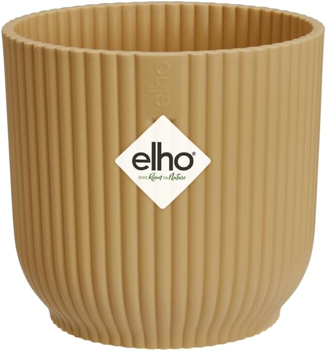 elho Vibes Fold Round Mini Plant Pot 11.1 cm Yellow Recycled Plastic