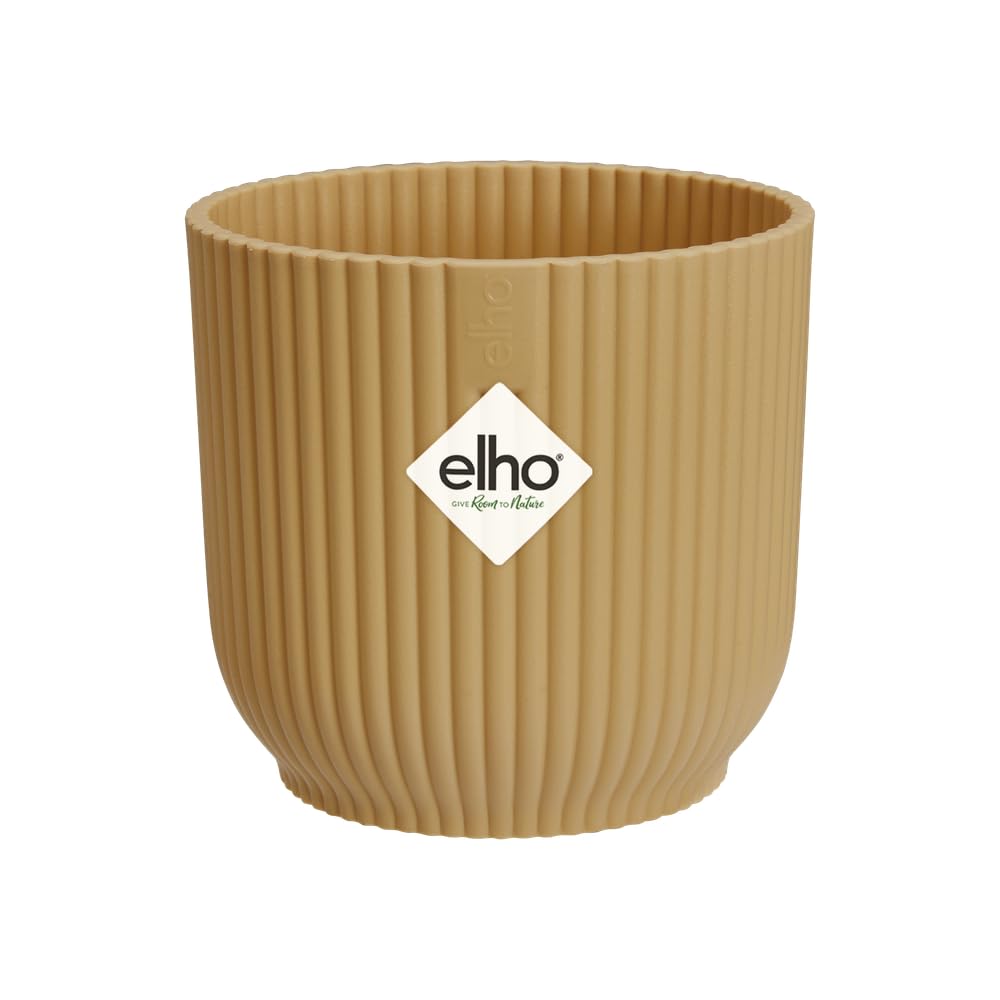 elho Vibes Fold Round Mini 7-100% recyclable Flower Pot - Indoor plant pot - Ø 7.0 x H 6.5 cm - Yellow/Butter Yellow — image 1