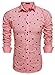 Men's Stylish Slim Fit Dress Shirt Casual Print Button Down Shirts