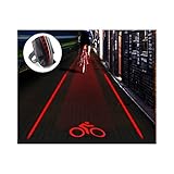 Huluwa Bike Tail Light Bicycle Cycling Projector Tail Light Warning Lamp, 2 Lasers 5 LEDs Super Bright, Water Resistant