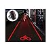 Huluwa Bike Tail Light Bicycle Cycling Projector Tail Light Warning Lamp, 2 Lasers 5 LEDs Super Bright, Water Resistant