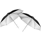 Godox Photography Lighting Umbrella Kit with Bag,2 Pack 33"/84cm Black &amp; Silver Reflective Umbrella Diffuser for Photo Portrait Studio Lights and Video Shooting