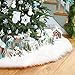AMAES 36Inch Christmas Tree Skirt, Classic Christmas Plush Tree Skirt with White Faux Fur, Double Layer Design for Xmas Holiday Decorations New Year Party