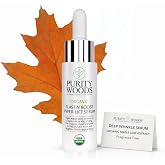 Purity Woods Deep Wrinkle Serum, Elastin Boost, Face Tightening and Lifting | Face Serum, Anti Wrinkle, Skin Firming for Smile Lines and Age Spots, USDA Organic, Anti Aging Firming Serum for Mature Women