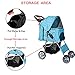 Lucky Tree Pet Stroller Folding Pet Cat Carrier Travel Cart with Four Wheelsthumb 3