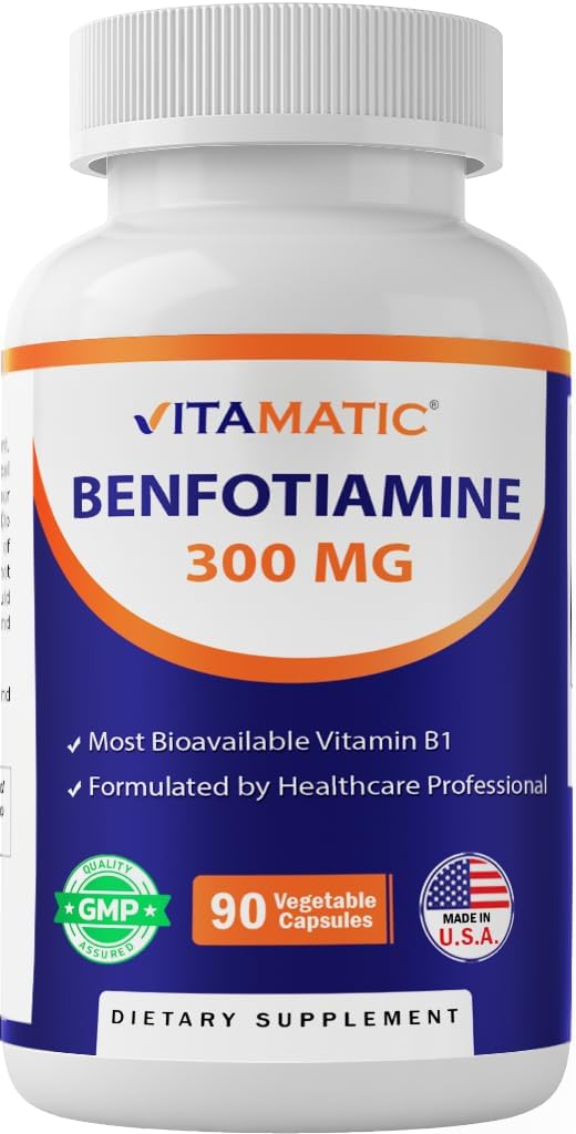 Vitamatic Benfotiamine 300 mg 90 Vegetarian Capsules - Also Called Fat Soluble Vitamin B1