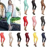 Enimay Women's Colored Jean Look Capri Jeggings Tights Spandex Leggings Pants