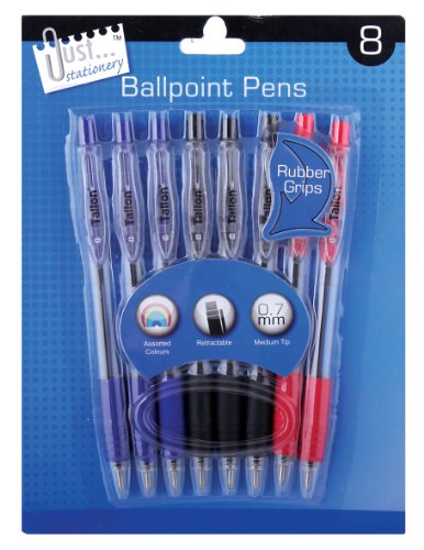 Just stationery Retractable Rubber Grip Pen (Pack of 8)... en promo sur Amazon