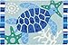 Jellybean Indoor/Outdoor Decorative Blue Sea Turtle Accent Rug - 20
