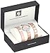 Anne Klein Women's AK/2749LPST Silver-Tone and Blush Pink Translucent Watch and Bracelet Set