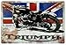 Vintage Looking Triumph Motorcycle With British Flag Reproduction Sign
