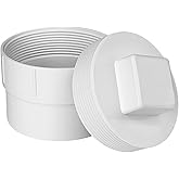 Lesso 4 inch PVC Sewer Cleanout Adapter with Plug Pipe Fitting,DWV Flush Sewer Cleanout Cover Cap Drainage for Drainage Pipin