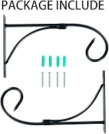 NUPTIO Hanging Basket Brackets 2 Pcs Outdoor Wall Hooks Black 5kg Load view 9