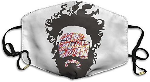 TYPU Polyester Reusable Dust No-Face Man With Glasses Abstract Design Mask Health Care Mask