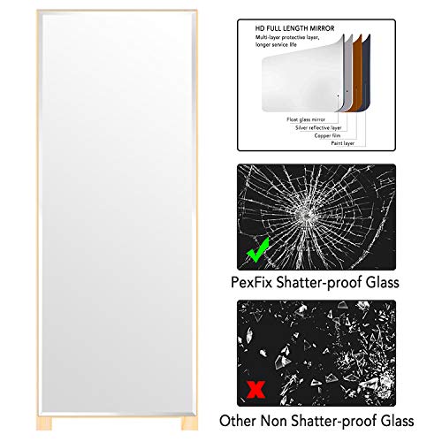 PexFix Full Length Mirror Beveled Edge Floor Mirror Standing Full Body